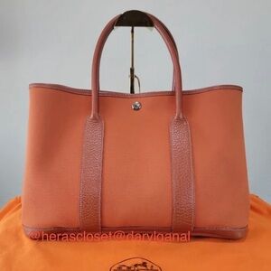 •HERMÈS• Toile & Negonda Garden Party GM 36